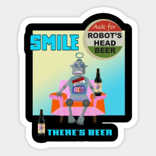 Smile There's Beer Sticker